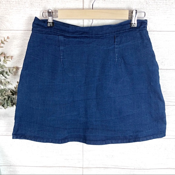 MILKYWAY Jean Button Down High Waisted Short Skirt - Picture 2 of 6
